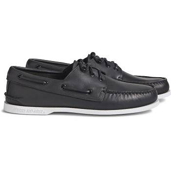 Sperry Cloud Authentic Original 3-eye Kožené Cierne - Panske Mokasíny